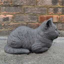 Stone Cat Figurine Outdoor Kitten Statue Concrete Kitty Sculpture Cement Memorial Ornament Sleeping Decoration Kitty Lover Gift - thumbnail 4