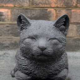 Stone Cat Figurine Outdoor Kitten Statue Concrete Kitty Sculpture Cement Memorial Ornament Sleeping Decoration Kitty Lover Gift - thumbnail 3