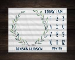 Baby Milestone Blanket Month Growth Tracker Fleece Shower Newborn Gift Minky Boy Neutral Nursery