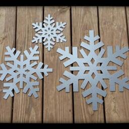 Metal Snowflake Wall Art Set Silver Holiday Decor - Set Of 3 - thumbnail 2