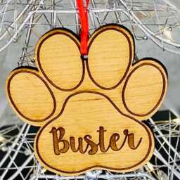 Personalised Cherry Wood Pet Dog, Cat, Christmas Bauble Tree Decoration Gift - thumbnail 2