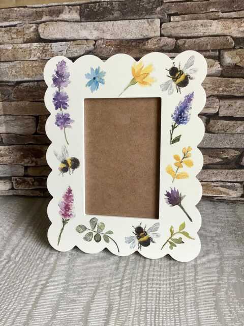Wildflower Print Decoupaged Portrait Photo Picture Frame - image 1