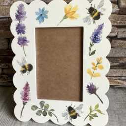 Wildflower Print Decoupaged Portrait Photo Picture Frame - thumbnail 3