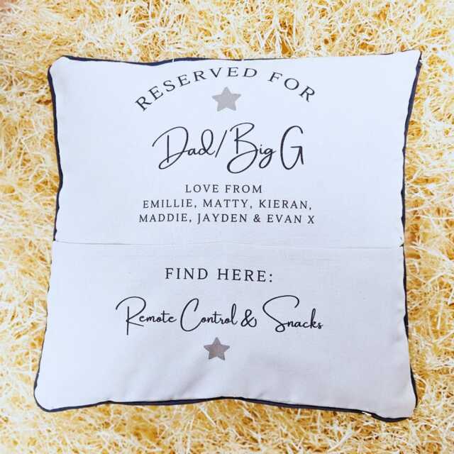 Personalized Pocket Cushion Gift, Customized Throw Pillow, Dad Gifts For Him, Custom Gift Dad, Grandpa For Him - image 1