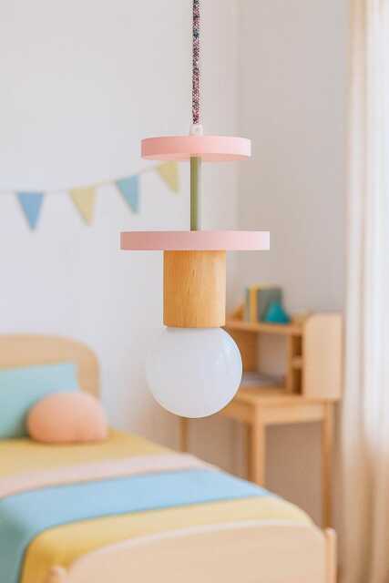 Kids Room Decor Hanging Lamp, Nursery Pendant Light, Baby Lamp Shade, Lighting Chandelier - image 1