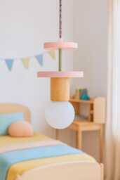 Kids Room Decor Hanging Lamp, Nursery Pendant Light, Baby Lamp Shade, Lighting Chandelier - thumbnail 1