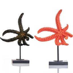 Decorative Small Starfish Sculpture Handmade Sea Star Statue, Stylish Bookshelf & Aquarium Decor - thumbnail 4