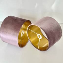 New Luxury Premium Quality Glamour Lilac Purple Velvet Fabric With Brushed Metallics Lining Lamp Shade Pendant Light in Multi Sizes - thumbnail 3