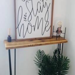 Reclaimed Scaffold Board Console Table With Hairpin Legs - thumbnail 2