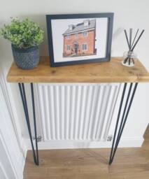 Reclaimed Scaffold Board Console Table With Hairpin Legs - thumbnail 1