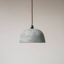 Medium Dome Pendant Lampshade Concrete Grey/Industrial Modern Contemporary Off White Plaster - thumbnail 1