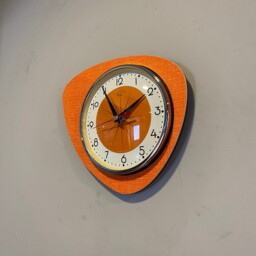 Handmade Royale Asymmetric Starburst Clock - Neon Tangerine Midcentury Atomic Retro - thumbnail 3