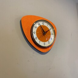 Handmade Royale Asymmetric Starburst Clock - Neon Tangerine Midcentury Atomic Retro - thumbnail 2