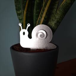 Quirky Stainless Steel Snail Plant Pot Decor, Garden Ornament, Houseplant Decoration, Cute Accessory - thumbnail 3