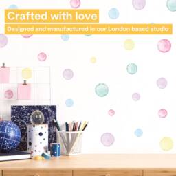 Pastel Polka Dot Wall Decals, PVC-Free Fabric Stickers - thumbnail 2