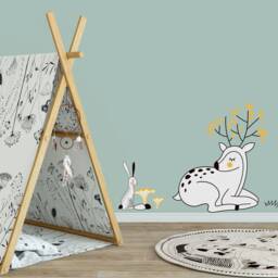 Woodland Animal Deer & Rabbit Wall Sticker Pack, Woodland Decal - thumbnail 1