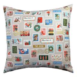 Rifle Paper Co Holiday Classics Ii - Stamps Cream Canvas Fabric Pillow Cover - thumbnail 3