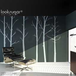 Winter Forest Tree Decals - Woodland Themed Nursery D??cor Wall Decal Baby Room Art Stickers Lswd-0031 - thumbnail 1