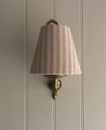 Taupe & Rose Striped Luxury Candle Clip Lampshade. Bespoke. Handmade. Wall Lights. Chandeliers - thumbnail 1