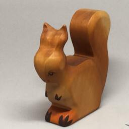 Toy Squirrel Wooden Brown Mother Sitting Size 10, 5 X 9, 0 2, 0 cm - Bxhxs Approx. 67 Gr - thumbnail 3