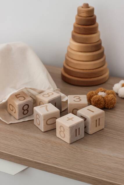 Montessori Wooden Blocks Numbers Set Of 12 Cubes, Educational Toddler Toys For 1 Year Old, First Birthday Gift Kids From Ukraine Shops - image 1
