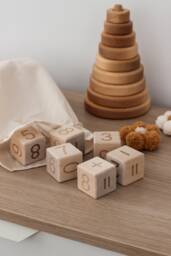 Montessori Wooden Blocks Numbers Set Of 12 Cubes, Educational Toddler Toys For 1 Year Old, First Birthday Gift Kids From Ukraine Shops - thumbnail 1