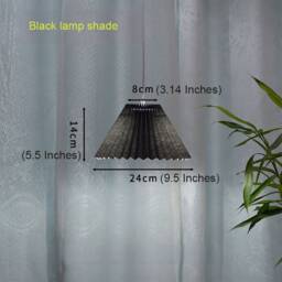 Pleated Lamp Shade For Pendant Light, Plaid Shade, Rustic Country Style Small Lampshade, Retro Textile Chandelier - thumbnail 4