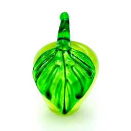 Hand Blown Glass Miniature Apple Green Leaf Little Fruit Figurine Tiny Statue Decoration Collectible Small Craft Display Painted Figure Deco - thumbnail 2