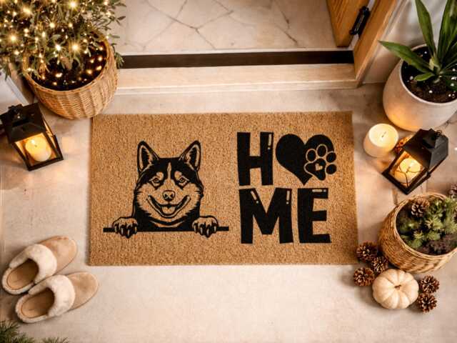 Home Is Where The Paw Prints - Bold Block Letter Mat New Pet Owner - image 1