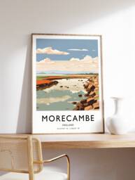 Morecambe Travel Poster Colorful British Coast Art Print - thumbnail 1