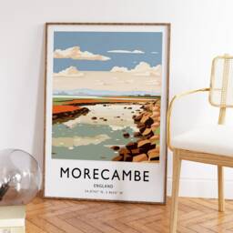 Morecambe Travel Poster Colorful British Coast Art Print - thumbnail 3