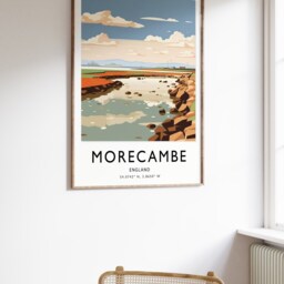 Morecambe Travel Poster Colorful British Coast Art Print - thumbnail 2