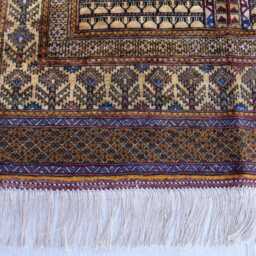 Handmade Afghan Silk Rug Geometric Oriental Carpet - 4.11 X 3.3 Ft - thumbnail 3