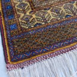 Handmade Afghan Silk Rug Geometric Oriental Carpet - 4.11 X 3.3 Ft - thumbnail 4