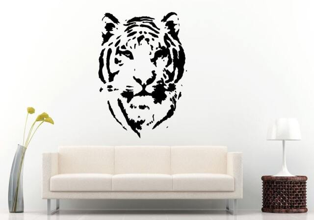Tiger Head Beautiful Tribal Jungle Cat Predator Animal Wall Decal Vinyl Sticker Mural Room Decor L906 - image 1