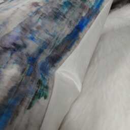 Abstract Design Velvet Cushion Cover Nautical Cover Tones Of Blue Grey Green & White Art The Loom Designer Fabric Cushion - thumbnail 4