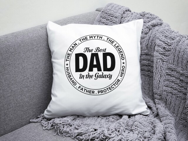 Best Dad in The Galaxy Cushion, Father's Day Gift, Dads Cushion Cover & Inner - image 1