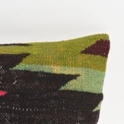 Kilim Lumbar Pillow Cover Turkish Bohemian Cushion, 12x24 - thumbnail 2