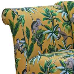 Yellow Monkey Chaise Sofa - Tropical Jungle Accent Lounger Handmade in Britain - thumbnail 3
