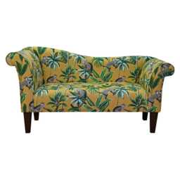 Yellow Monkey Chaise Sofa - Tropical Jungle Accent Lounger Handmade in Britain - thumbnail 2