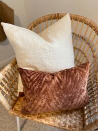Brielle Throw Pillow, Ivory Victorian Texture - thumbnail 1