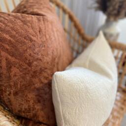 Brielle Throw Pillow, Ivory Victorian Texture - thumbnail 2