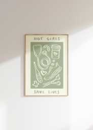 Hot Girls Save Lives Wall Print - Healthcare Illustration Nhs Poster Nurse Art Doctor Gift Idea Gifts For - thumbnail 1