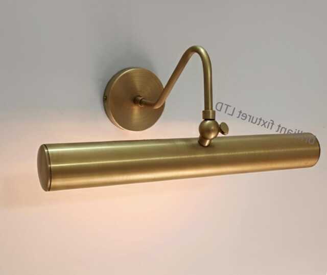 1940S Solid Brass Picture Light - Mid Century Modern Wall Sconce, Art Display Lamp - image 1