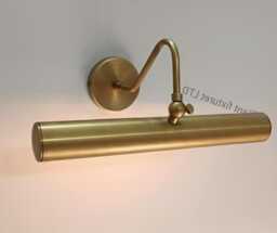 1940S Solid Brass Picture Light - Mid Century Modern Wall Sconce, Art Display Lamp - thumbnail 1