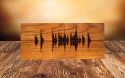 Custom Soundwave Wall Art, Wood Burned Sound Wave Personalized Wooden Engraved Birthday Gift, Gift For Him, Her - thumbnail 1