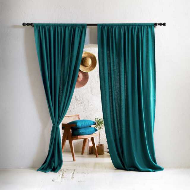 Rod Pocket Linen Curtains, Natural Curtains, Privacy Drapes, Blackout Curtain
