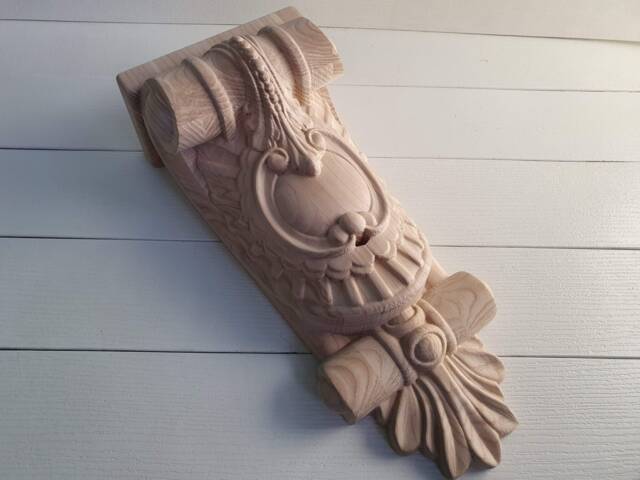Corbel Of Wood, Unpainted, Decorative Carved Wooden Corbel, 1Pc, Home Wall Embellishments, Wood Wall Art Decor - image 1