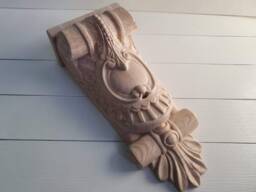 Corbel Of Wood, Unpainted, Decorative Carved Wooden Corbel, 1Pc, Home Wall Embellishments, Wood Wall Art Decor - thumbnail 1