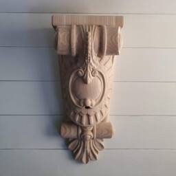 Corbel Of Wood, Unpainted, Decorative Carved Wooden Corbel, 1Pc, Home Wall Embellishments, Wood Wall Art Decor - thumbnail 3